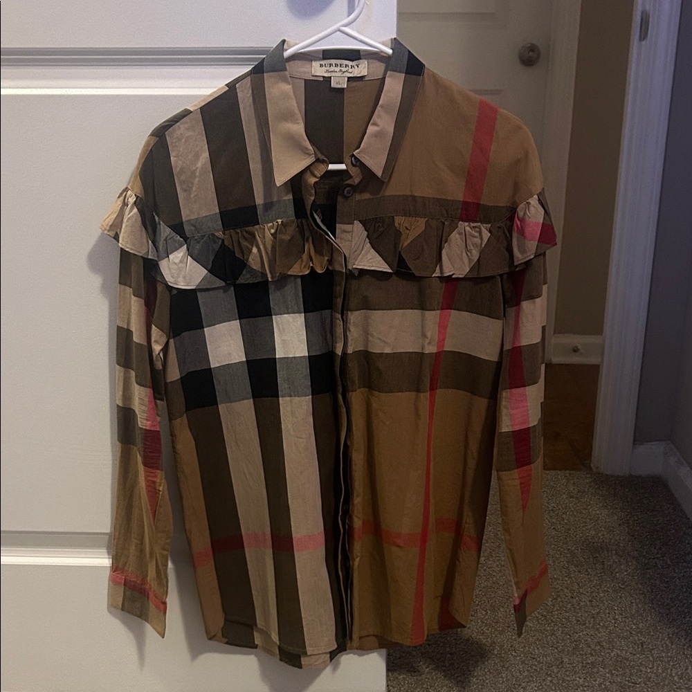 Burberry Classic Check Ruffle Blouse